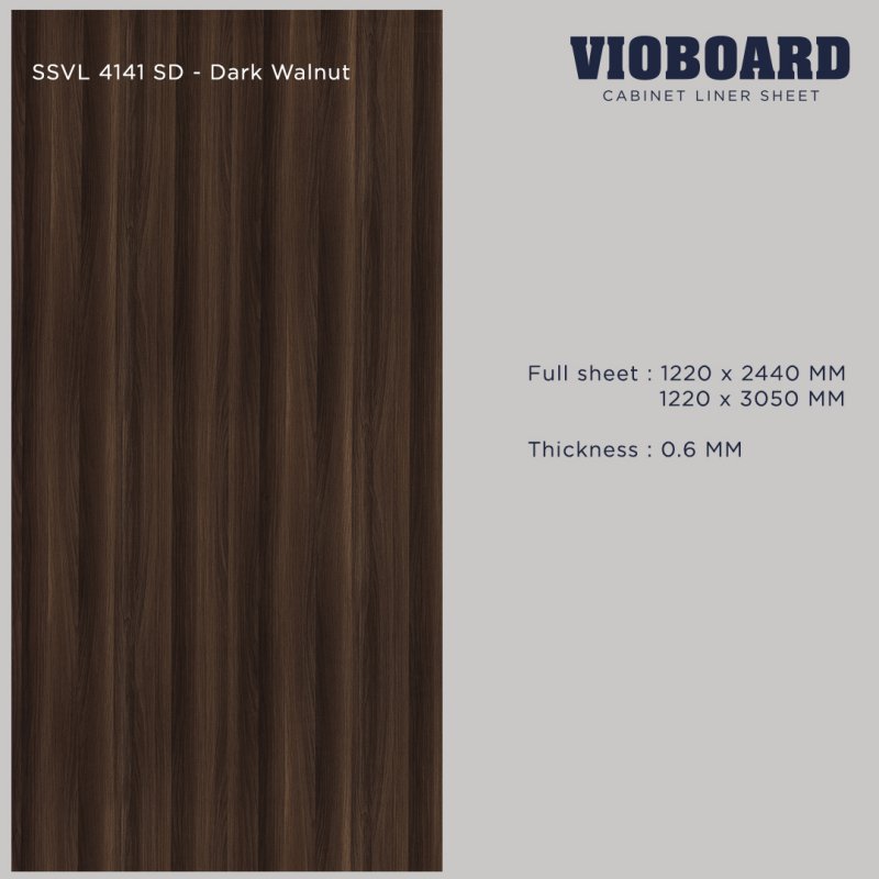 SSVL 4141 SD HPL Cabinet Liner Sheet Dark Walnut Design Thickness 0.6 MM.