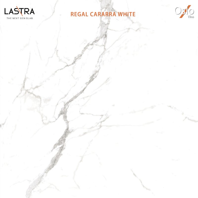 Regal Cararra White Porcelain Tiles 80x160cm White Marble Design Glossy Finish