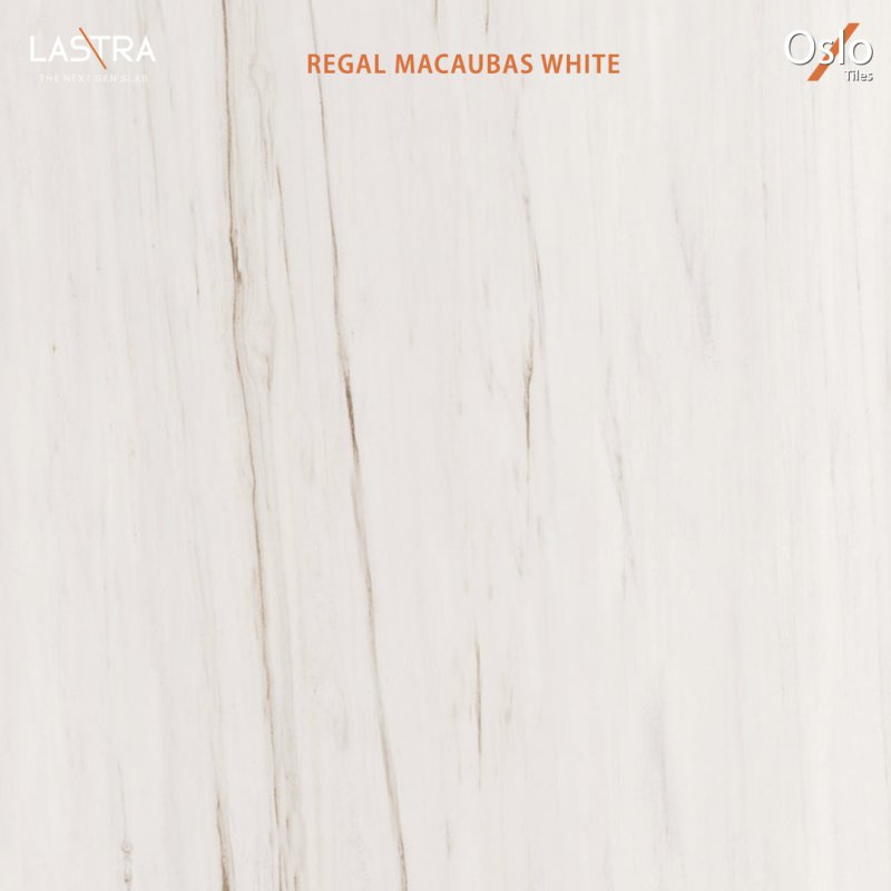 Regal Macaubas White (LASTRA) กระเบื้องพอร์ซเลน สีขาว ขนาด 80x160CM ผิว Evan (ลดการสะท้อนของแสงบนผิว)