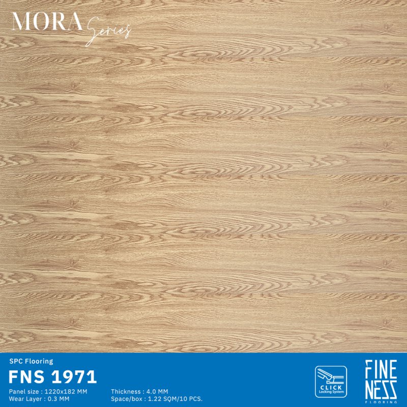 FINENESS FLOORING FNS 1971 พื้น SPC คลิ๊กล็อค ลายไม้เมเปิล สีธรรมชาติ ความหนา 4 มม.