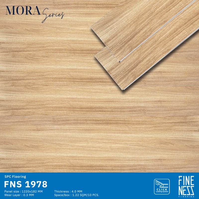 FINENESS FLOORING FNS 1978 พื้น SPC คลิ๊กล็อค  ลายไม้เมเปิลเหลือง ความหนา 4 มม.