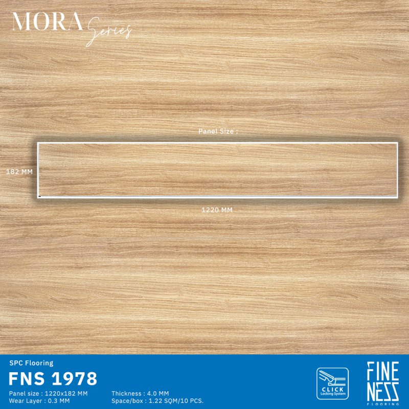 FINENESS FLOORING FNS 1978 พื้น SPC คลิ๊กล็อค  ลายไม้เมเปิลเหลือง ความหนา 4 มม.