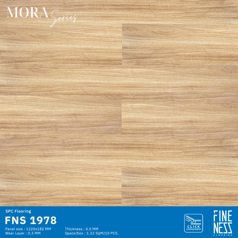 FINENESS FLOORING FNS 1978 พื้น SPC คลิ๊กล็อค  ลายไม้เมเปิลเหลือง ความหนา 4 มม.