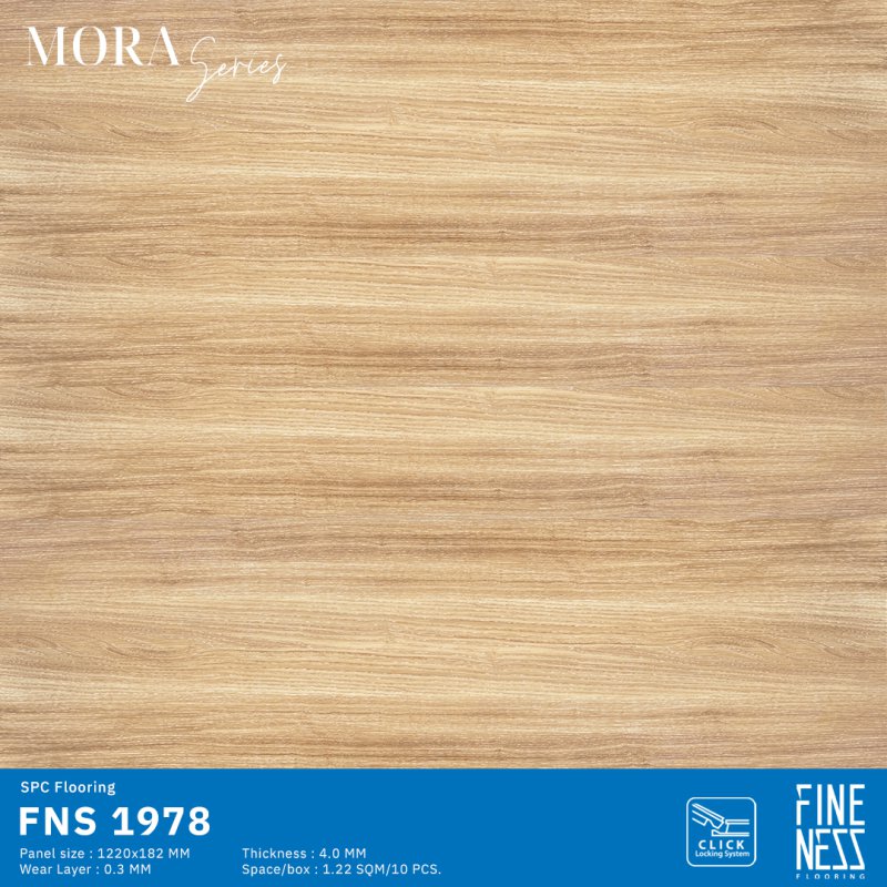 FINENESS FLOORING FNS 1978 พื้น SPC คลิ๊กล็อค  ลายไม้เมเปิลเหลือง ความหนา 4 มม.