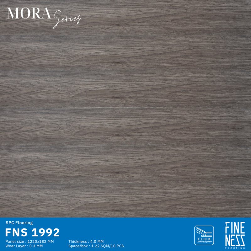 FINENESS FLOORING FNS 1992 พื้น SPC คลิ๊กล็อค ลายไม้มะฮอกกานี สีน้ำตาล ความหนา 4 มม.