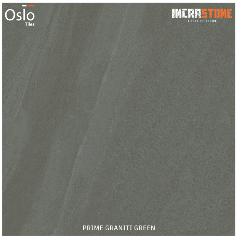 Prime Graniti Green กระเบื้องพอร์ซเลน ลายหินสีเขียว ขนาด 60x60 cm ผิวหยาบ (Incrastone-R10)