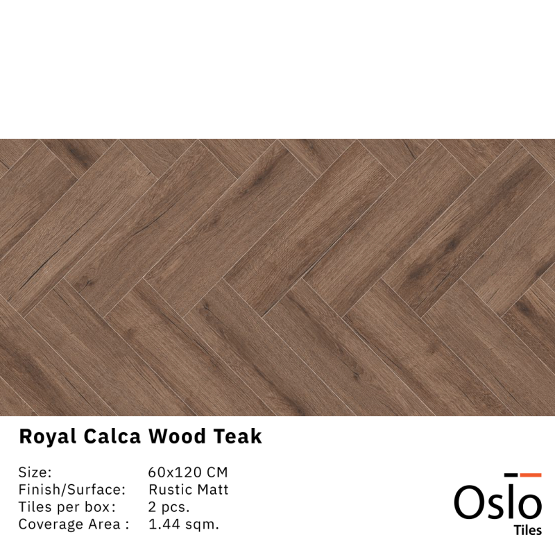 Royal Calca Wood Teak Porcelain Tiles Wood Teak Color design Size 60x120 CM Rustic Matt Finish