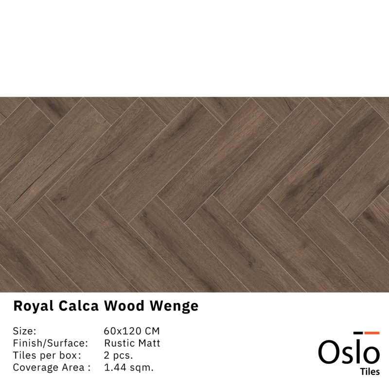 Royal Calca Wood Wenge กระเบื้องพอร์ซเลน ลายไม้ สีน้ำตาลเข้ม ขนาด 60x120 cm ผิวด้าน