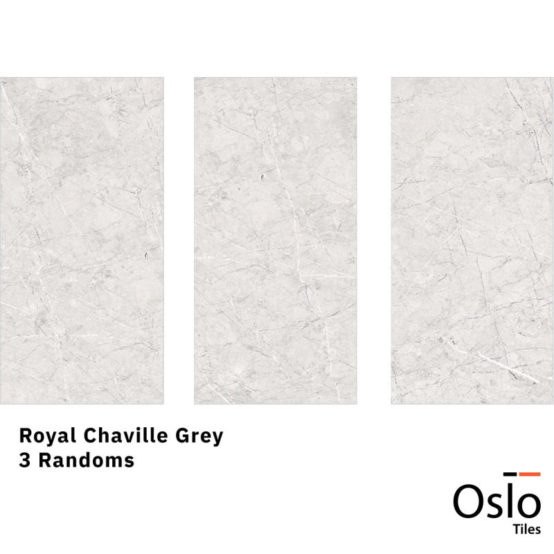 Royal Chaville Grey Porcelain Tile Grey Marble Design Size 60x120CM High Gloss Finish