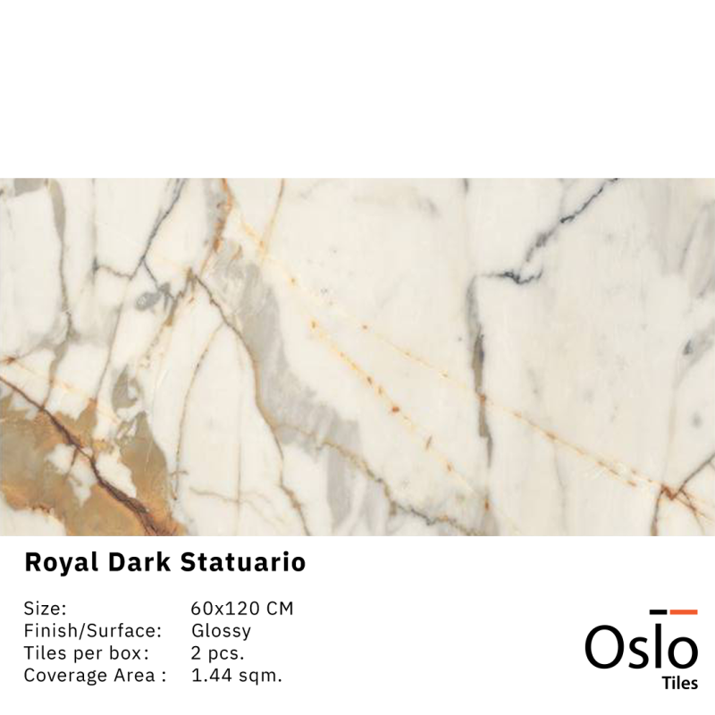 Royal Dark Statuario Porcelain Tiles Size 60x120CM Yellow Marble Design Glossy Finish