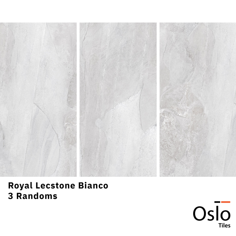 Royal Lectsone Bianco Porcelain Tile Grey Stone Design Size 60x120CM Matt Evan Finish