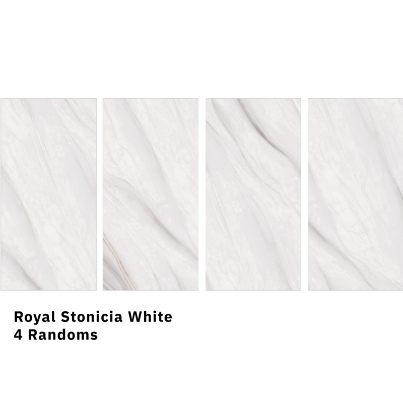 Royal Stonecia White Porcelian Tiles White Color Size 60x120 CM Glossy Finish