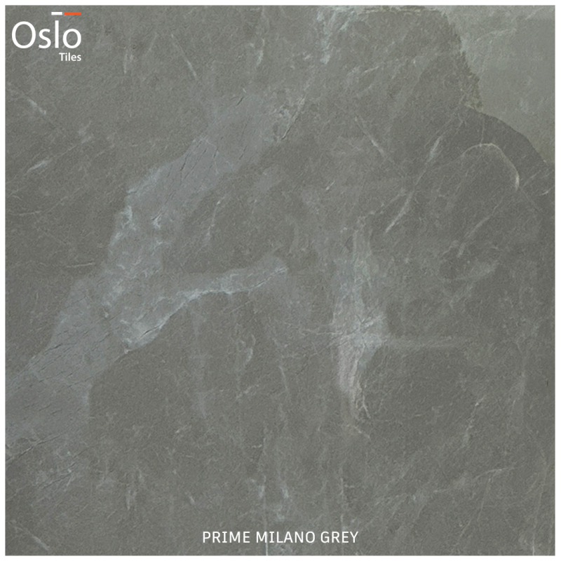 Prime Milano Grey กระเบื้องพอร์ซเลน ลายหินสีเทาอ่อน ขนาด 60x60 cm ผิวเงา