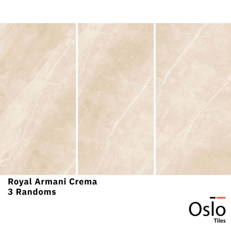 Royal Armani Crema - Porcelain Tiles Cream color design Size 60x120 CM Glossy Finish