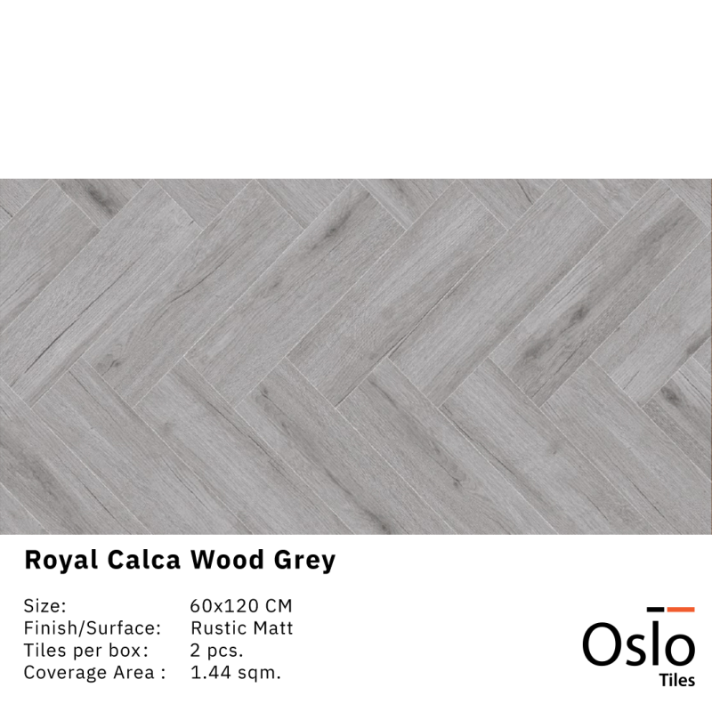 Royal Calca Wood Grey Porcelain Tiles  Grey wood color design Size 60x120 CM Rustic Matt Finish